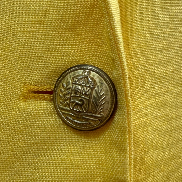 Talbots Vintage Yellow Linen Blend Button Blazer - Size 8 - Picture 4 of 8